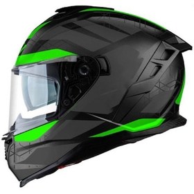 Resim Sway 865 Evoque Full Face Motosiklet Kaskı 64926 Siyah Gri Yeşil 