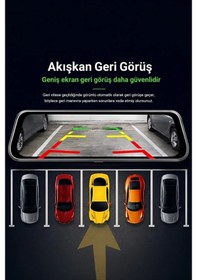 Resim 2k Ekran Tam Dokunmatik 9.66' Dikiz Ayna Araç Içi Kamera 1080p Arka 