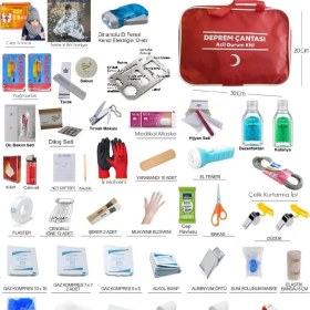 Resim Okul Sınıf Deprem Çantası Seti 102 Parça Afet Acil Durum Çantası 