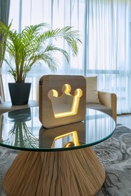 Resim üstel dekor Taç Desenli Masif Led El Yapımı Dekoratif Gece Lambası 