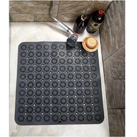 Resim Kare Vantuzlu Banyo Kaydırmaz Paspas- Tırtıklı Ayak Duş Matı Silikon Masaj Pedi 