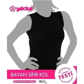 Resim Yıldız 2236 Siyah Likralı Sıfır Kol Kadın Atlet 