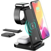 Resim Pazly 15w Hızlı Şarj Katlanabilir 3'lü Kablosuz Şarj Aleti - İos Uyumlu Watch, Telefon, Kulaklık İçin Siyah 