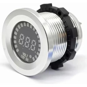 Resim MELLİFERA Karavan Otomobil Motosiklet Tekne Yat Dijital Alüminyum Voltmetre 12V 