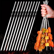 Resim Barbekü Çubuğu, Metal BBQ Çubuğu, Sebze, Et ve Daha Fazlası için Grilling, Yiyecek Güvenli Açık Hava Pişirme Aksesuarları 