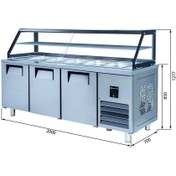 Resim Galleyz Servis Buzdolabı - 3 Kapılı - Camlı - 200x70x85 Cm 