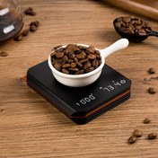 Resim USB Şarj Edilebilir Kahve Tartısı Zamanlayıcı ile - Hassas Espresso Demleme, 0.1g/4.41lb Doğruluk, Su Geçirmez Silikon Ped, Otomatik Zamanlama Fonksiyonu, ABS Malzeme, Ev Baristaları ve Noel Hediyeleri için İdeal, Kahve Demleme Aksesuarı | Modern Kahve Tartısı | Dayanıklı Mutfak Eşyası, Noel için En İyisi 