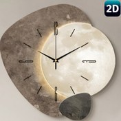 Resim Bir adet sessiz duvar saati, vintage tarzda, düzensiz geometrik desenli. Oturma odanız, yatak odanız, mutfaklarınız ve evinizin dekorasyonu için mükemmel, festivaller için harika bir hediye. 