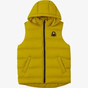 Resim Benetton Logolu Puffer Çocuk Sarı Mont 