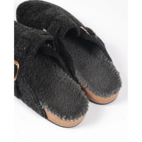 Resim Erkek Antrasit Keçe Peluş Astarlı Kışlık Ev Içi Terlik - Fenti-A 
