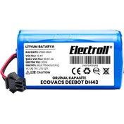 Resim ELECTROLL Ecovacs Deebot Dh43 Uyumlu Batarya (ORJİNAL KAPASİTE) 2600mah Pil Robot Süpürge Batarya Değişimi 