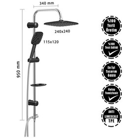 Resim Valtemo Aqua Black Duş Seti Diğer 