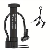 Resim WEST BIKING MTB Bisiklet Pompası, 80 PSI Manuel Bisiklet Hava Pompası, Balon Lastik Şişirici, Schrader Valf Pompası, Bisiklet Aksesuarları 