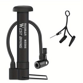 Resim WEST BIKING MTB Bisiklet Pompası, 80 PSI Manuel Bisiklet Hava Pompası, Balon Lastik Şişirici, Schrader Valf Pompası, Bisiklet Aksesuarları 