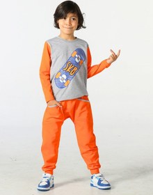 Resim Turuncu Kaykay Baggy Pantolon Takım-Turuncu 