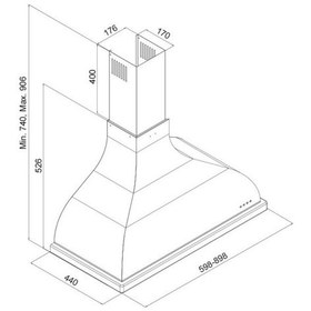 Resim Silverline 2238 Retro Duvar Tipi 90 CM Davlumbaz 