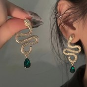 Resim Günlük Kullanıma, Gece Kulüplerine ve İşe Gidiş-Gelişe Uygun Vintage Moda Abartılı Yılan Küpeler - Trend Kadın Hediyesi Orta Doğu 