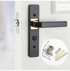 Resim Willowhaven 1 Adet Banyo Kapı Kilidi Anahtarsız Siyah Ahşap Kapı Kolu Sol Sağ Elle Çalışır 