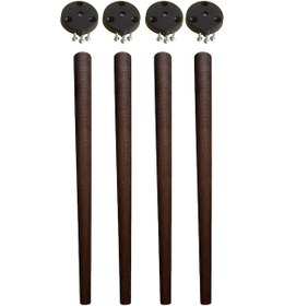 Resim 4 Adet Ceviz Vernikli Konik Ahşap Masa Ayağı 65 Cm Açılı Aparat Ve Montaj Vidası Dahil Kayın Ağacı 