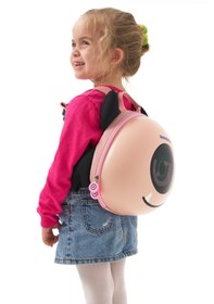 Resim Ed Ekranlı Sevimli Canavar Çocuk Sırt Çantası Işıklı Ve Akıllı Tasarım Pembe 