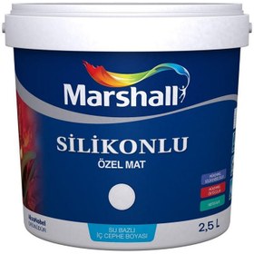 Resim Marshall Beyaz 2,5 Litre Silikonlu Özel Mat Su Bazlı İç Cephe Boyası (MARSHALL.5133904) 