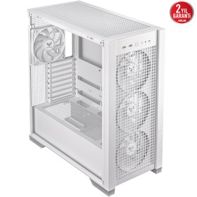 Resim ASUS TUF Gaming GT302 TG ARGB Temperli Cam USB 3.2 Beyaz E-ATX Mid-Tower Gaming (Oyuncu) Kasa (90DC0 