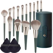 Resim 14/16 parça Palm Makyaj Fırça Seti, Ultra Yumuşak Sentetik Fiber, Hipoalerjenik, Naylon Kıllı, ABS Plastik Fırça Çubuğu, Allık, Pudra ve Eyeliner Fırçaları ile Tüm Cilt Tipleri için Tam Yüz Makyaj Gereksinimleri, Başlangıçlar için 