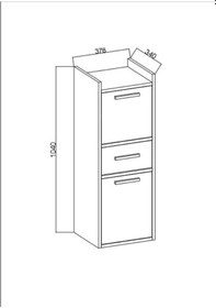 Resim Azura 2 Kapaklı 1 Çekmeceli Boy Dolabı Çok Amaçlı Dolap Kiler Dolabı Mutfak Dolabı Beyaz 