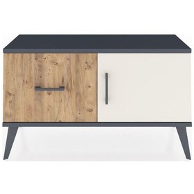 Resim Arges Şifonyer Tek Raflı Tek Çekmeceli Tek Kapaklı 88x30x48 Antrasit-aytaşı/çam Aytaşı/çam 