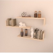 Resim Rafkestir 3 Lü L Raf Set ( 60 Cm ) Krem ( Mat ) 
