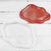 Resim 1 adet Bulut Şeklinde Silikon Kalıp DIY Reçine & Alçı Bardak Altlıkları için – Ev Dekoru, Yiyecek Servisi veya Sanatsal Projeler için Yaratıcı Kırmızı ve Beyaz El Sanatları Tepsisi 