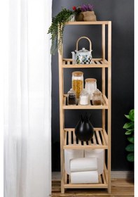 Resim Digithome Ahşap Masif 5 Raflı Çok Amaçlı Mutfak Düzenleyici Mobilya Hlt-002 Ahşap 