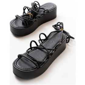 Resim İdimilla 861-1021 Siyah Dolgu Kadın Sandalet Çok Renkli 