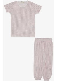 Resim Breeze Kız Bebek Kısa Kollu Pijama Takımı Desenli 9 Ay-3 Yaş, Pembe-pembe Pembe 