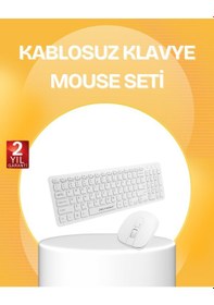 Resim Kablosuz Klavye Mouse Takımı - Ergonomik Sessiz Tasarruflu 
