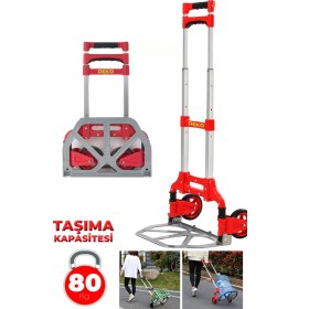 Resim Deko DKT80EB 80KG Kapasiteli Teleskopik, Katlanır El Arabası Koli Yük Paket Taşıma El Arabası 80KG 