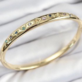 Resim Clariss Pirinç Renkli Zirkon Taşlı Kutup Yıldızı Ve Hilal Model Gold Renk Kadın Kelepçe 