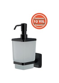 Resim Çelik Banyo Paslanmaz Pirinç Mat Siyah Kumru Montajlı Sıvı Sabunluk Siyah 