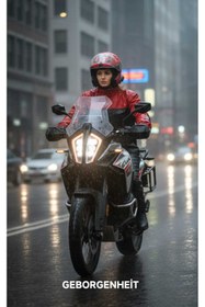 Resim geborgenheit Kırmızı Motorcu Kurye Yağmurluk Motosiklet Yağmurluğu Motorsiklet Aksesuarları Motor Için Cepli 