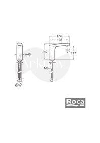 Resim Roca L70 Fotoselli Lavabo Bataryası - Krom / Ön Karıştırıcılı /dört Adet 1,5 V Lr6 Aa Alkalin Pil İle Çalışır A5a5a09c00 Parlak Krom 