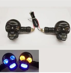 Resim Challenger Bu Ye 2 Adet Iskelet Motosiklet Led Sinyal Arka Lamba Dekoratif Aydınlatma 12v Fener 