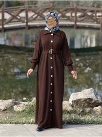 Resim Nissra Ankanoor Flato Cepli Toka Kemerli Örme Ferace 145 CM ANKA255115 