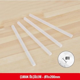 Resim Workpro Wp432002 11x200mm Sıcak Silikon Tabancası İçin 50 Adet Şeffaf Yedek Silikon/mum 