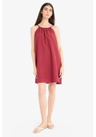 Resim Defacto Yuvarlak Yaka Terry Cotton Mini Plaj Elbisesi-fall İn Love E5102ax25spbr285 Bordo 