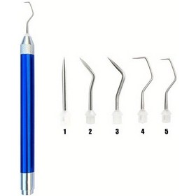 Resim Tcherchı Led Işıklı 5 İğneli Dıy Gravür Alet Seti Mavi 