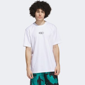 Resim adidas Sum Novelty T 2 Erkek Beyaz Basketbol T-Shirt 