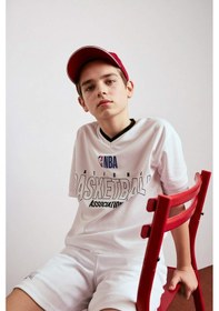 Resim Defacto Nba New Regular Fıt V Yaka Kısa Kollu Tişört Erkek Çocuk H2898a826hswt34 Beyaz-wt34 