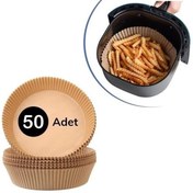 Resim 50 Adet Air Fryer Pişirme Kağıdı Tek Kullanımlık Hava Fritöz Yağ Geçirmez Yapışmaz Tabak Model 