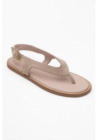 Resim Luvishoes Luvi Shoes Belinda Bej Süet Hakiki Deri Kadın Parmak Arası Sandalet Süet Bej 
