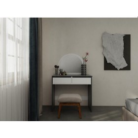 Resim Huzur Makyaj Masası Koyugri Renk Gri 